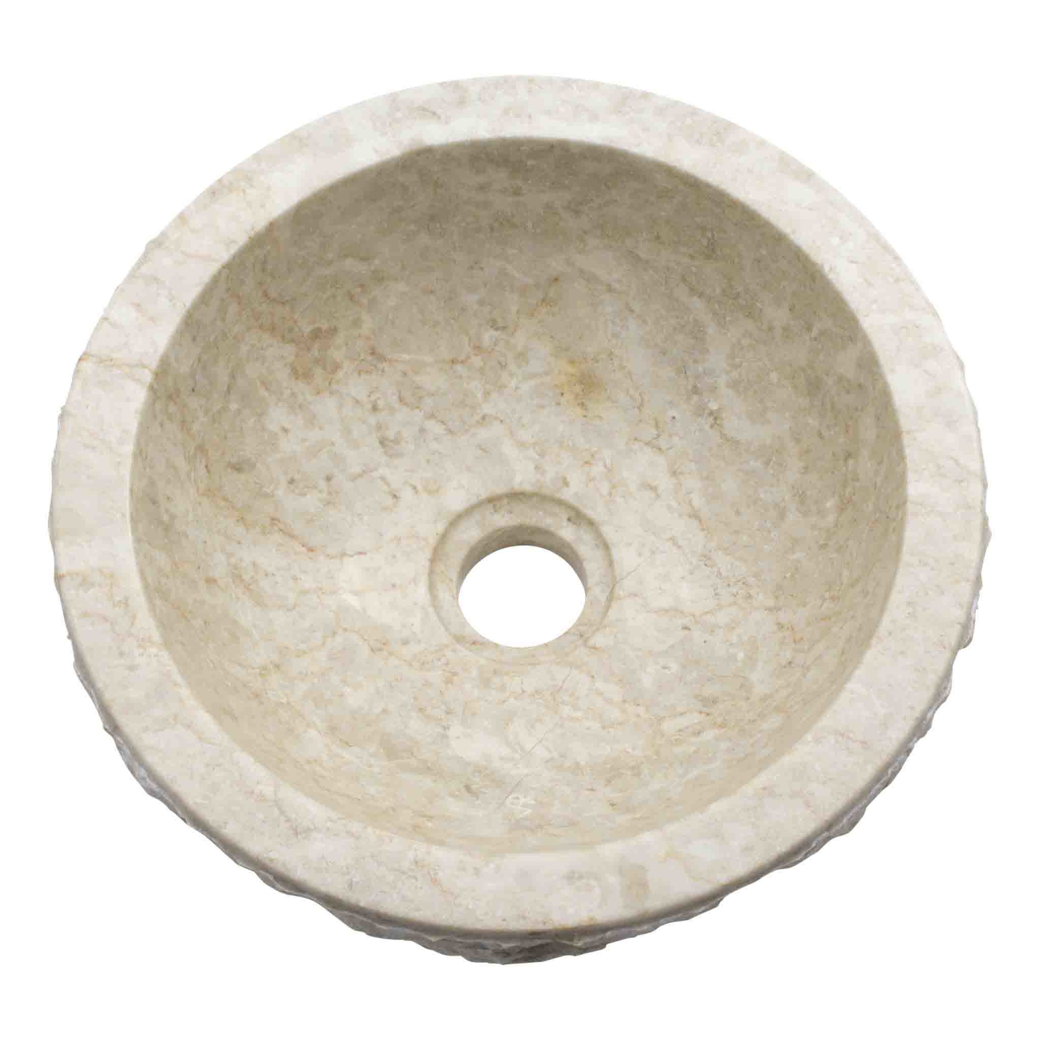 Indomarmer Creme Marmor WC-Becken Full-Marmo  Ø 30 x H 12 cm
