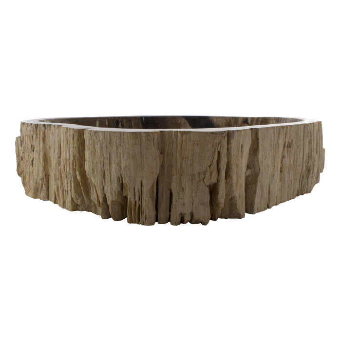 Indomarmer Wasbak van Versteend Hout 69x49x15cm