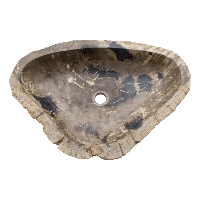 Indomarmer Wasbak van Versteend Hout 69x49x15cm