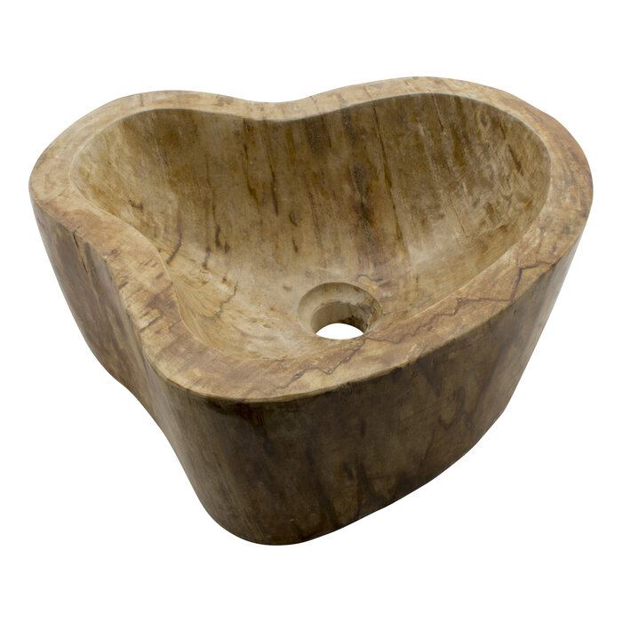 Indomarmer Polished Wash Bowl of Petrified Wood 42x33x15cm