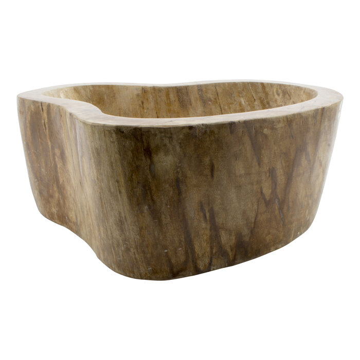 Indomarmer Polierte Waschbecken aus Versteinertes Holz 42x33x15cm