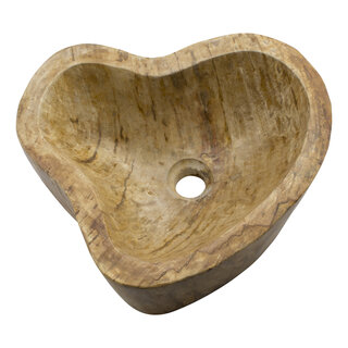 Indomarmer Polierte Waschbecken aus Versteinertes Holz 42x33x15cm