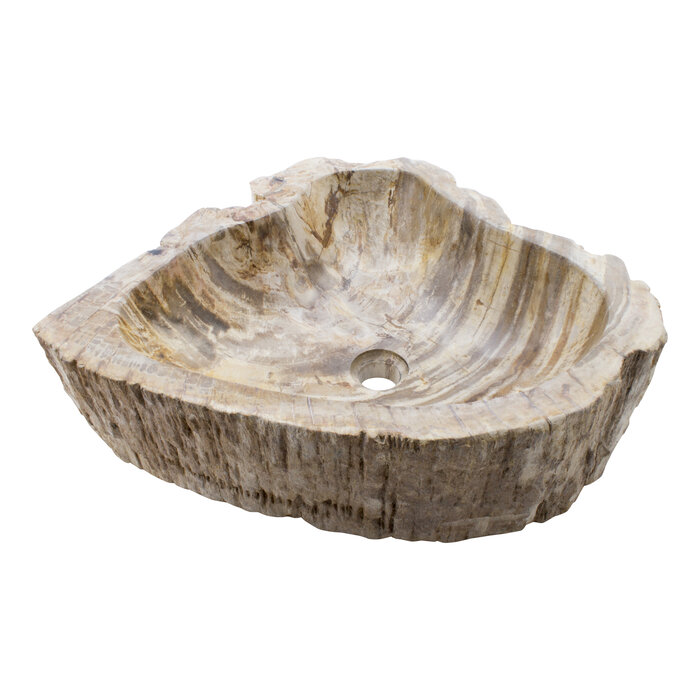 Indomarmer Waschbecken aus Versteinertes Holz 58x40x15cm