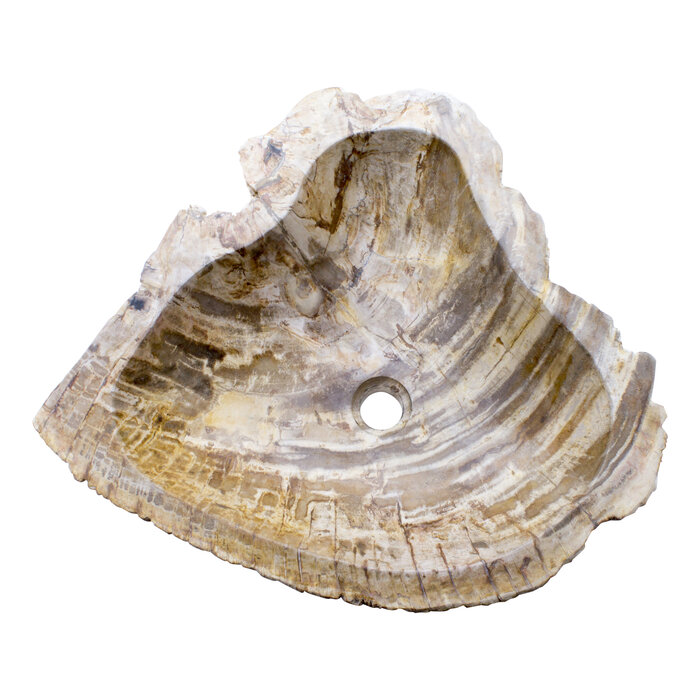 Indomarmer Waschbecken aus Versteinertes Holz 58x40x15cm