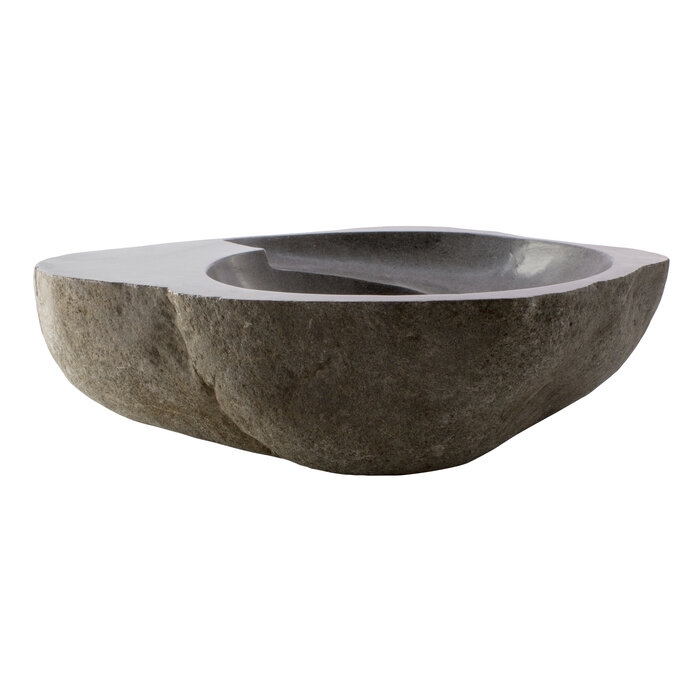 Indomarmer Rivierstenen Wasbak Spiraal 54x45x15cm