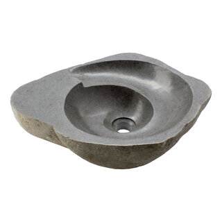 Indomarmer Waschbecken aus Flussstein Spirale 54x45x15cm