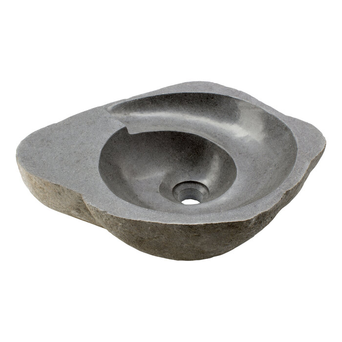 Indomarmer Rivierstenen Wasbak Spiraal 54x45x15cm