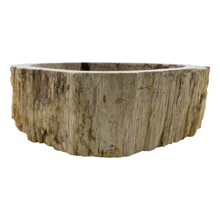 Indomarmer Wasbak van Versteend Hout 47x35x15cm