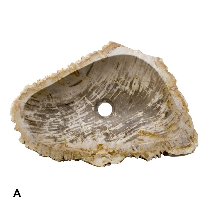 Indomarmer Set Waskommen van Versteend Hout