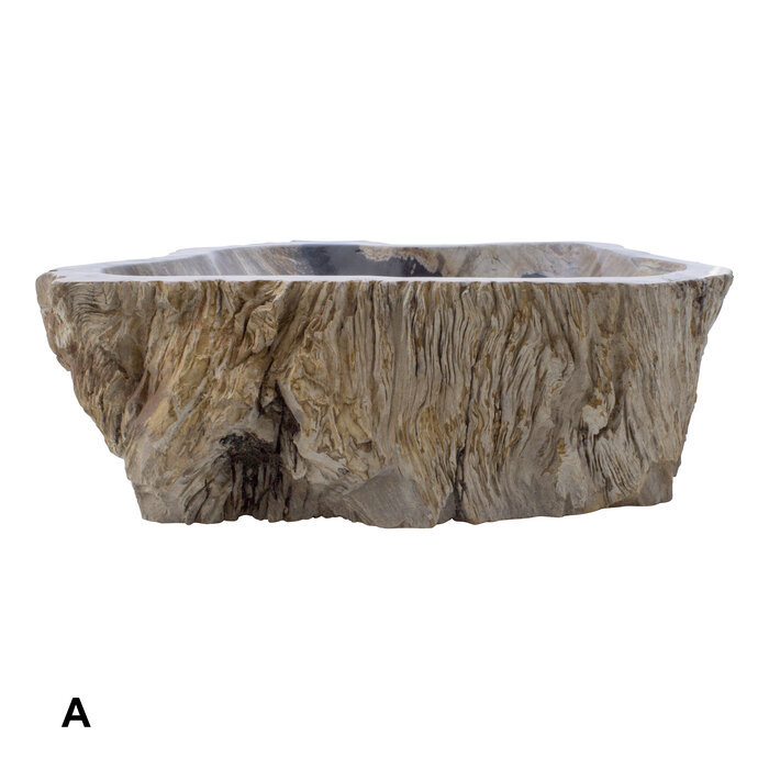 Indomarmer Set Waschbecken aus Versteinertes Holz