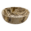Indomarmer Obstschale aus Versteinertes Holz