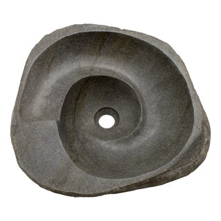 Indomarmer Waschbecken aus Flussstein Spirale 52x46x15cm