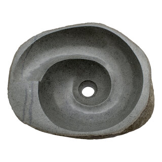 Indomarmer Waschbecken aus Flussstein Spirale 47x39x15cm