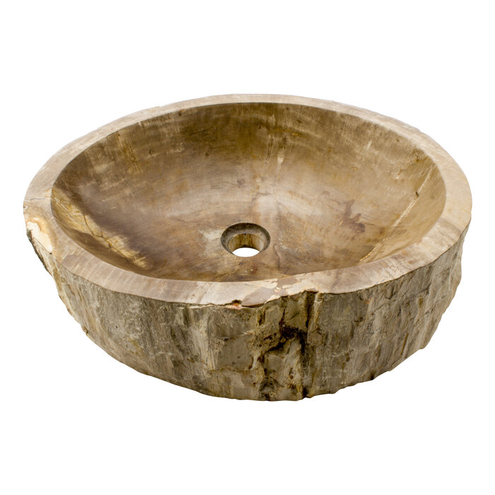 Indomarmer Waskom van Versteend Hout 51x43x15cm