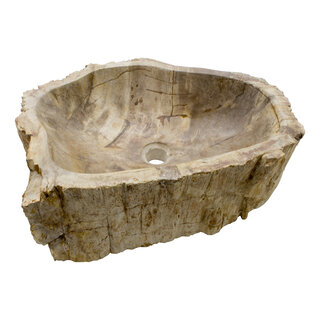 Indomarmer Waskom van Versteend Hout 51x40x15cm