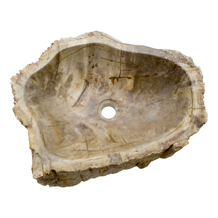 Indomarmer Waskom van Versteend Hout 51x40x15cm
