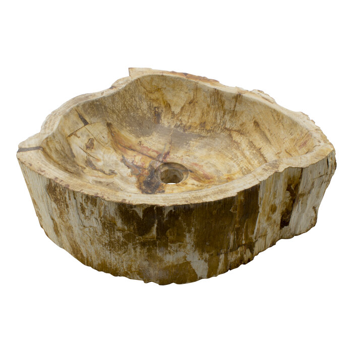 Indomarmer Waschbecken aus Versteinertes Holz 52x44x15cm