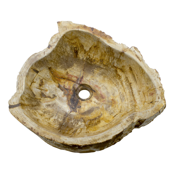 Indomarmer Waschbecken aus Versteinertes Holz 52x44x15cm