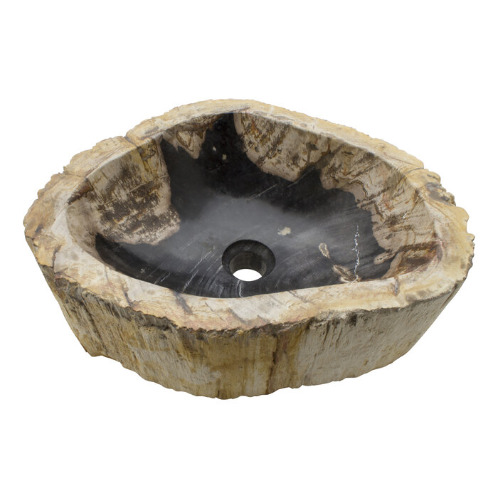 Indomarmer Waschbecken aus Versteinertes Holz 46x35x15cm