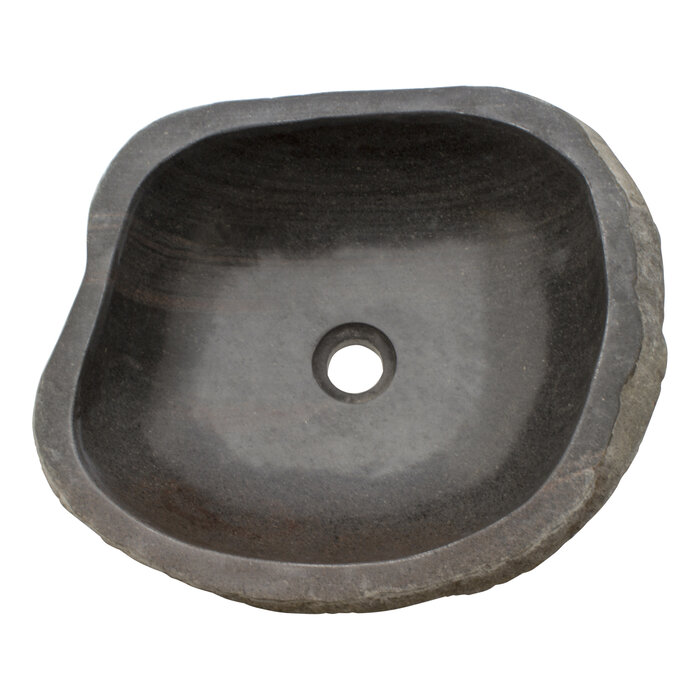 Indomarmer Waschbecken aus Flussstein 44x38x15cm