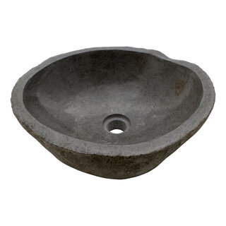 Indomarmer Rivierstenen Wasbak 42x37x15cm