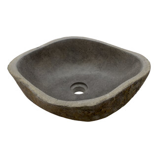 Indomarmer Rivierstenen Wasbak 48x40x15cm