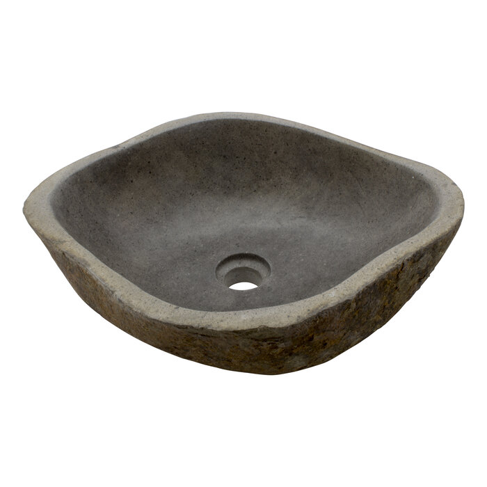 Indomarmer Rivierstenen Wasbak 48x40x15cm