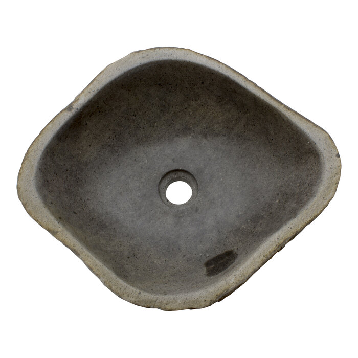 Indomarmer Waschbecken aus Flussstein 48x40x15cm