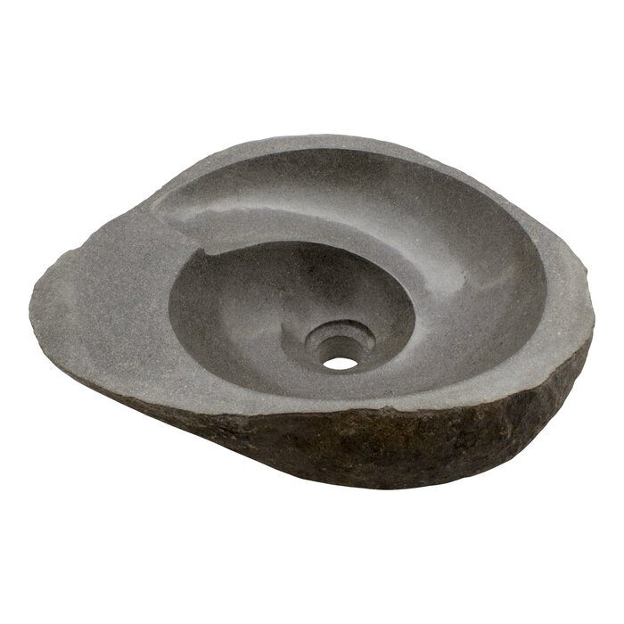 Indomarmer Waschbecken aus Flussstein Spirale 48x40x15cm