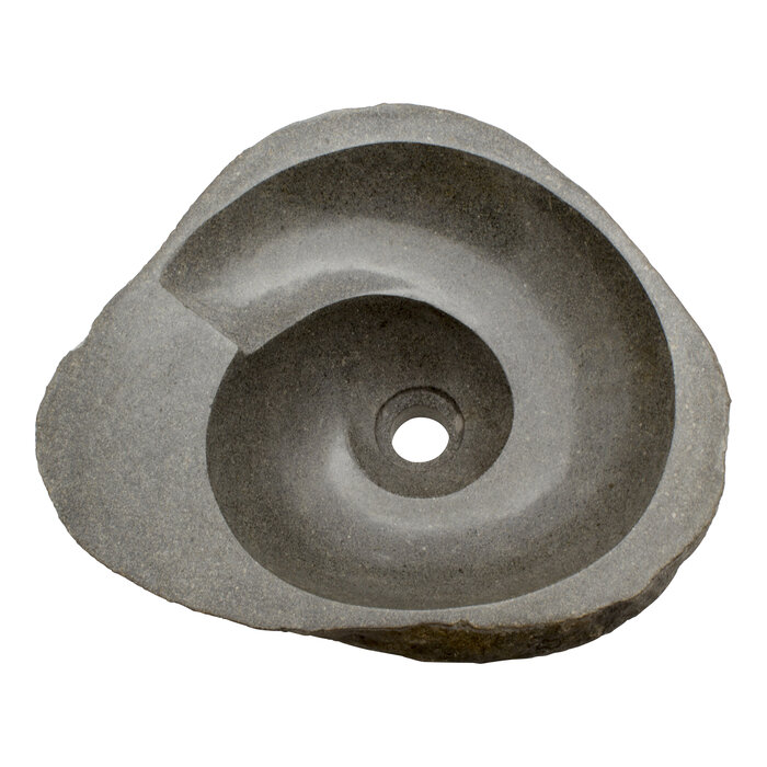 Indomarmer Waschbecken aus Flussstein Spirale 48x40x15cm