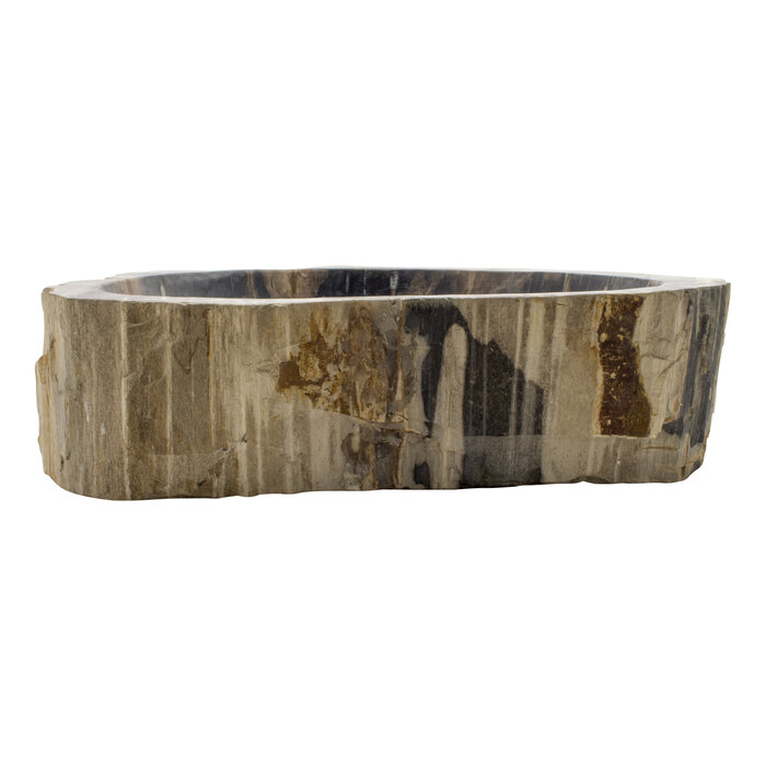 Indomarmer Wasbak van Versteend Hout 51x39x15cm