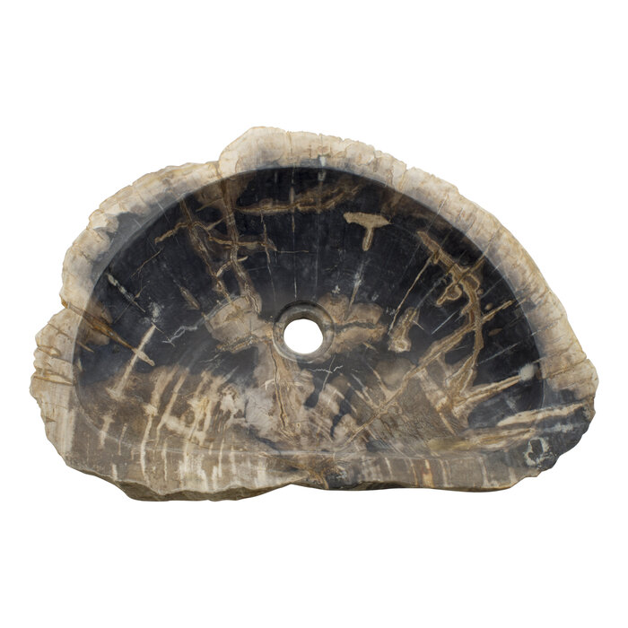 Indomarmer Washbasin of Petrified Wood 51x39x15cm
