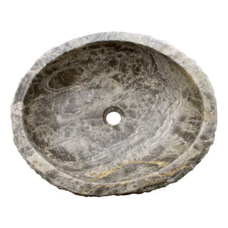 Indomarmer Waschbecken aus Schwarzem Onyx 55x44x15cm