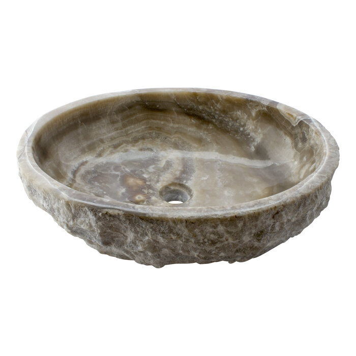 Indomarmer Waschbecken aus Schwarzem Onyx 52x42x15cm
