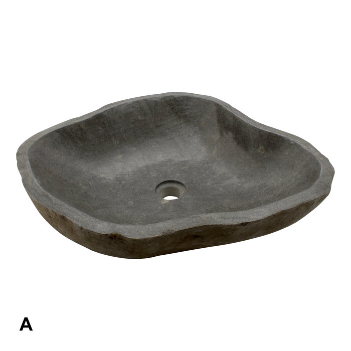 Indomarmer Set Waschbecken aus Flussstein