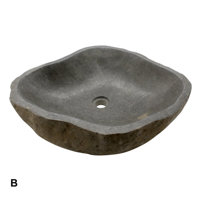 Indomarmer Set Waschbecken aus Flussstein