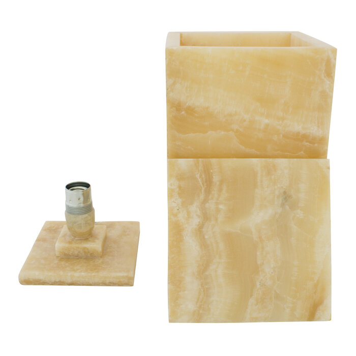 Indomarmer Square Lamp Onyx Height 32 cm