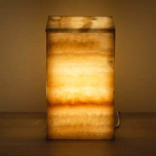 Indomarmer Square Lamp Onyx Height 32 cm