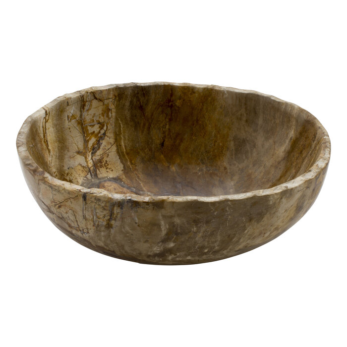Indomarmer Obstschale aus Versteinertes Holz