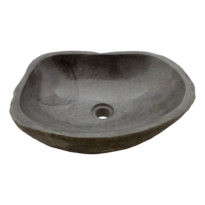 Indomarmer Waschbecken aus Flussstein 47x36x15cm