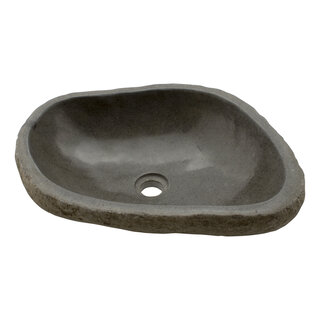 Indomarmer Waschbecken aus Flussstein 48x36x15cm
