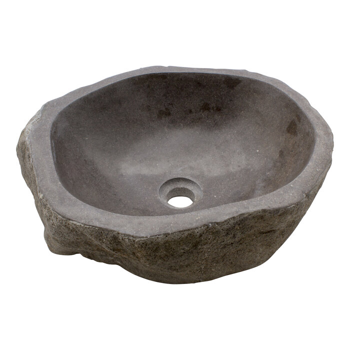 Indomarmer Waschbecken aus Flussstein 46x38x15cm