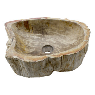 Indomarmer Waskom van Versteend Hout 47x36x15cm