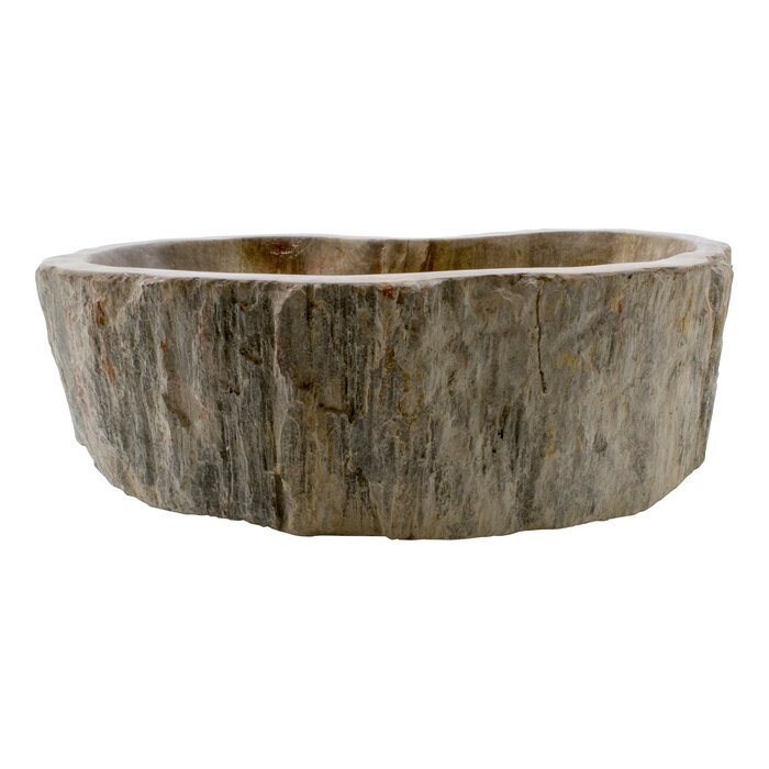 Indomarmer Waschbecken aus Versteinertes Holz 49x35x15cm