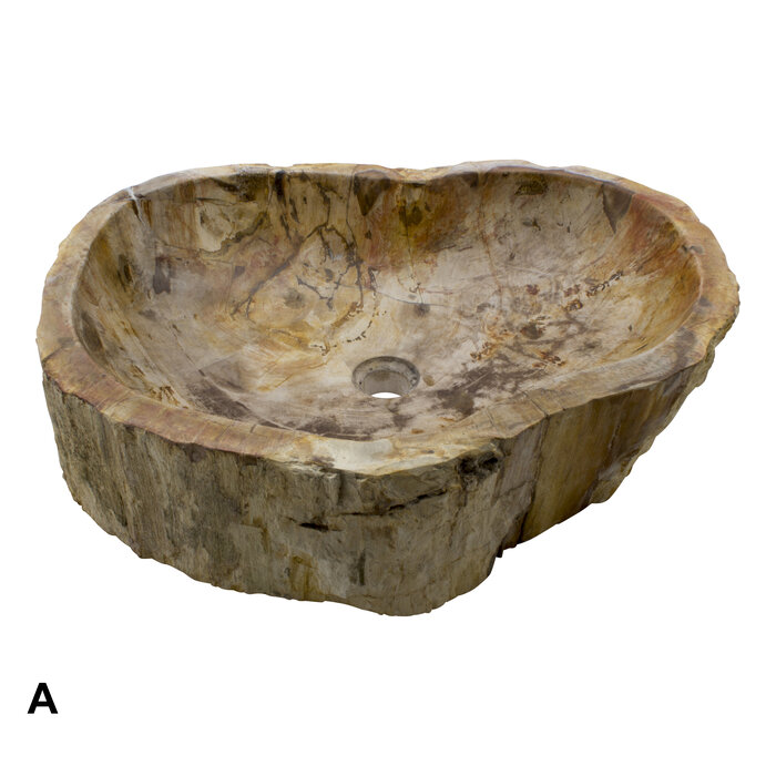 Indomarmer Set Waschbecken aus Versteinertes Holz