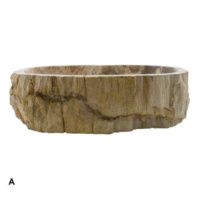 Indomarmer Set Waskommen van Versteend Hout