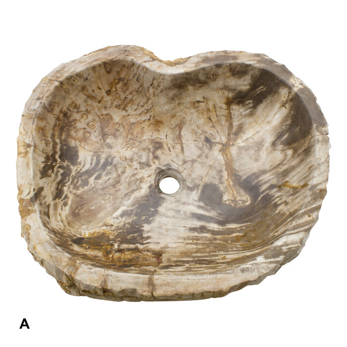 Indomarmer Set Waschbecken aus Versteinertes Holz