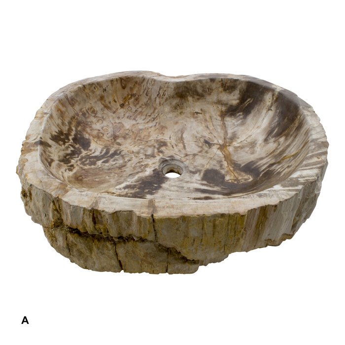 Indomarmer Set Waschbecken aus Versteinertes Holz