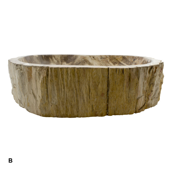 Indomarmer Set Waskommen van Versteend Hout