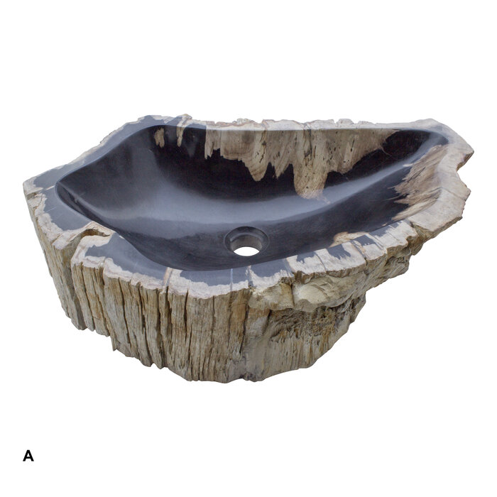 Indomarmer Set Waschbecken aus Versteinertes Holz